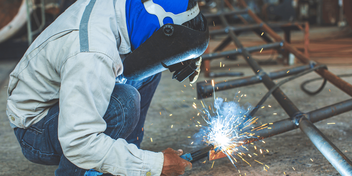 Cypress Fabrication welder demonstrating construction fabrication techniques